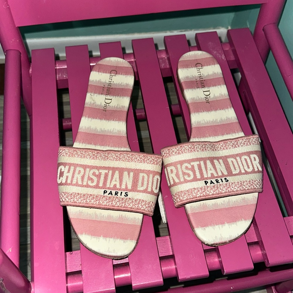 Authentic dior flat sandals